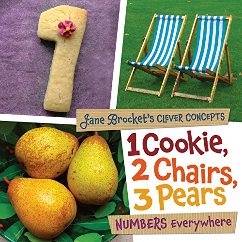 1 cookie, 2 chairs, 3 pears numbers everywhere