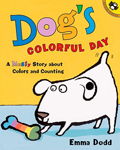 Dog's colorful day a messy story about colors and counting